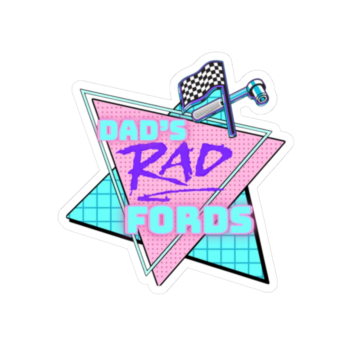 Retro Dad's Rad Fords Sticker